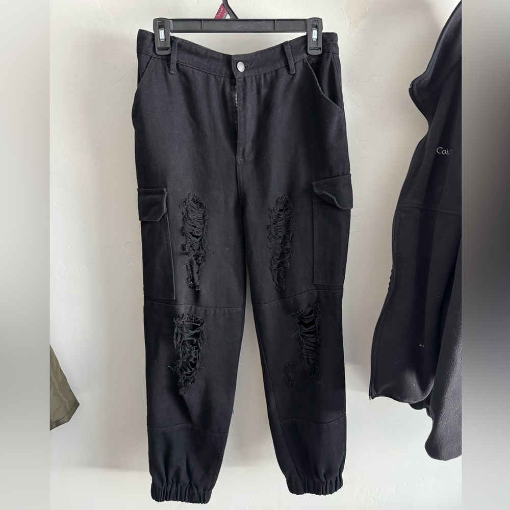 Black denim pants (S)